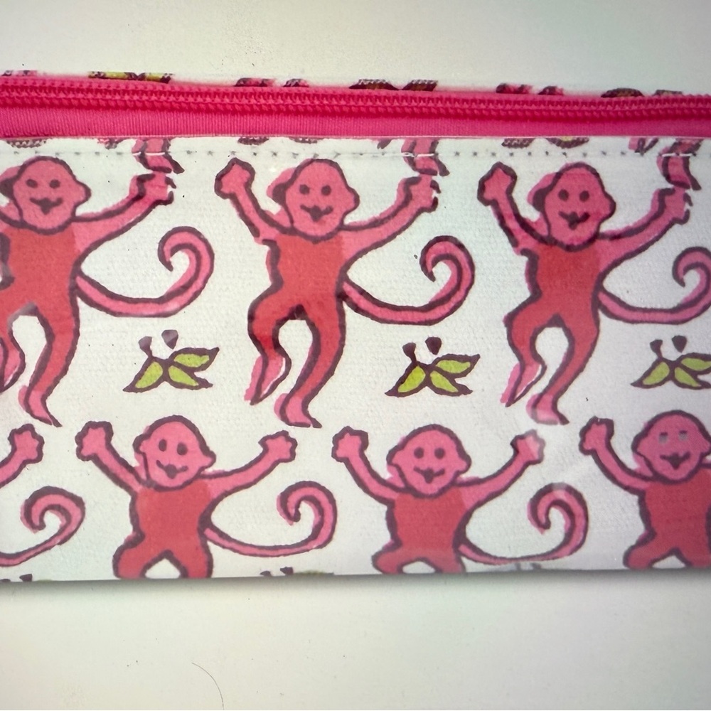 Roller Rabbit Pink Monkey Makeup Bag NWT